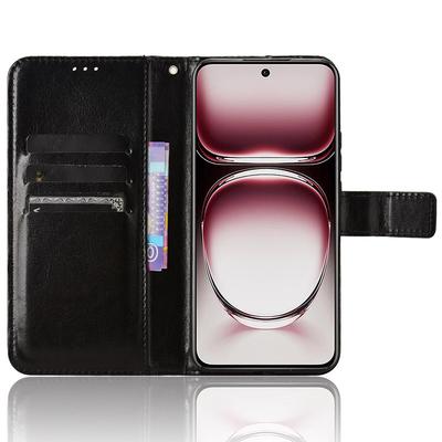 Dla Oppo Reno12 5G (Światowy) Etui Skórzane Tekstura Crazy Horse Folio Klapka