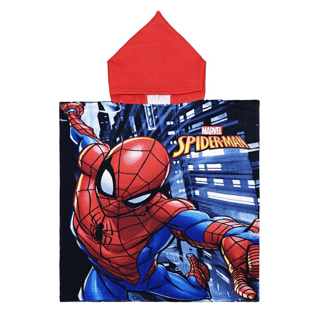 Ultra-Fine Fiber Cartoon Print Kids' Hooded Bath Towel Poncho