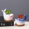 Gardening Succulent Flower Pot Ceramic, Creative Indoor Ocean Series Cartoon Plant Flower Pot