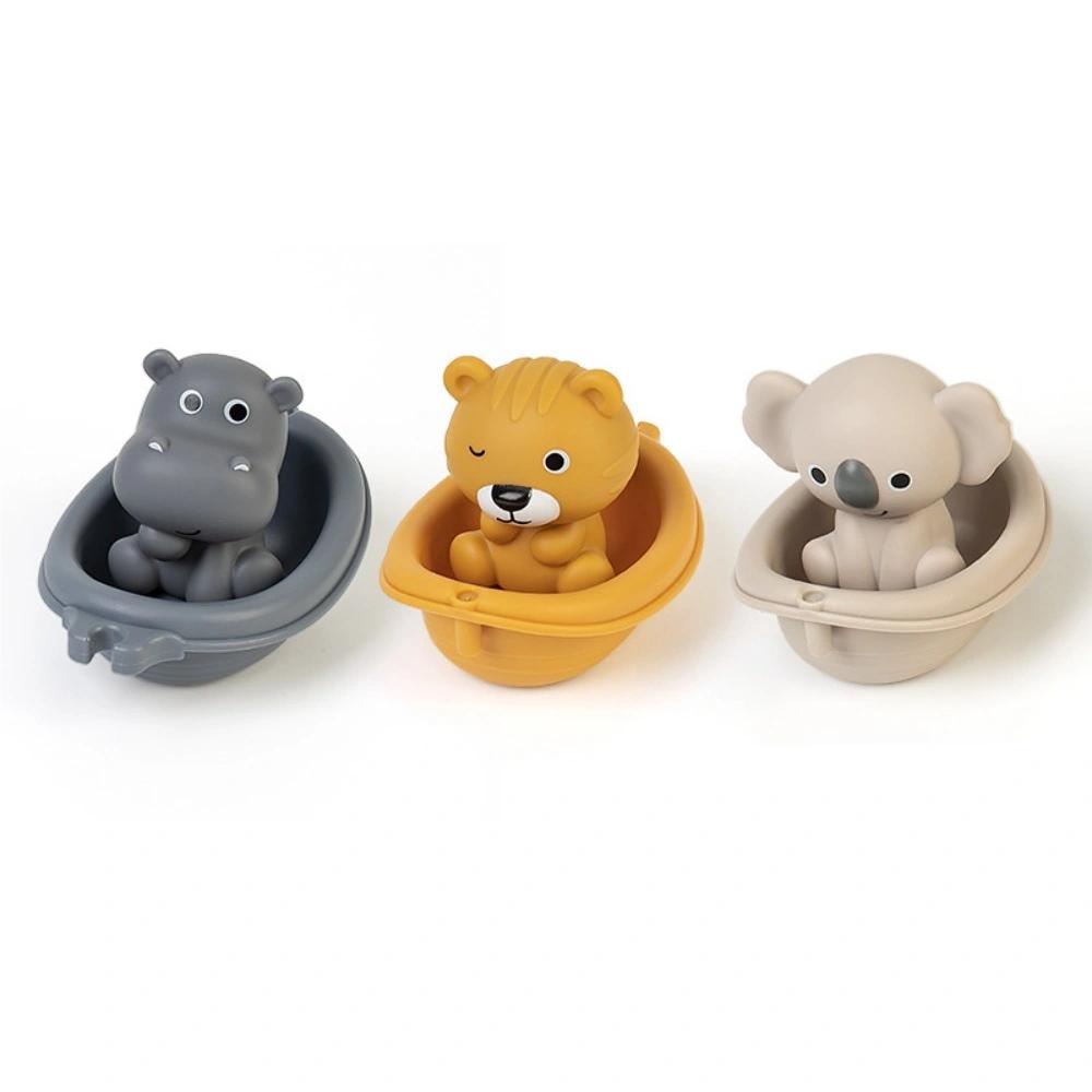 Toys 1 Piece of Stackable Floating Boat Toy for Children's Bathroom, Suitable for Infants and Toddlers to Play in the Bath, with Animal Finger