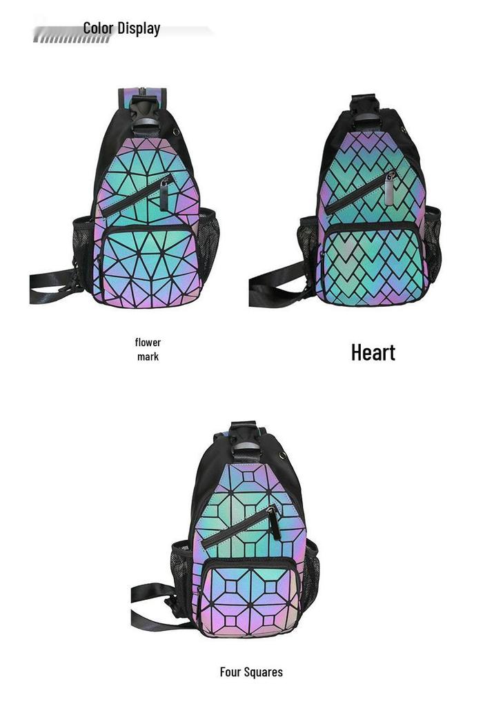 Vielseitiger Mini-Rucksack mit Diamantgittermuster: Multifunktionale Schulter-, Crossbody-, Hüft- und Brusttasche für High-School-Schülerinnen und Frauen.