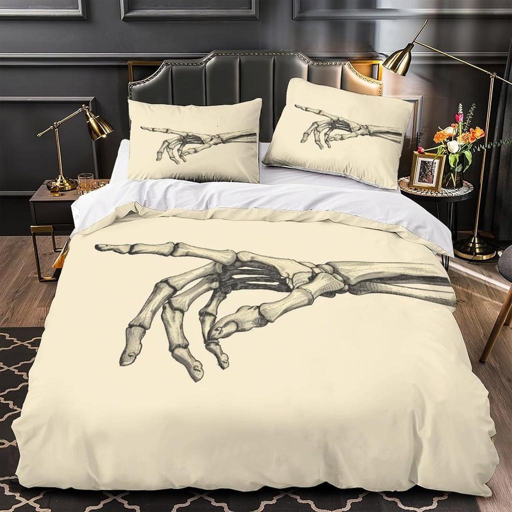 Cartoon rabbit bedding set with 3D printing for children and adults, luxurious ultra-fine fiber soft down duvet cover with zippe