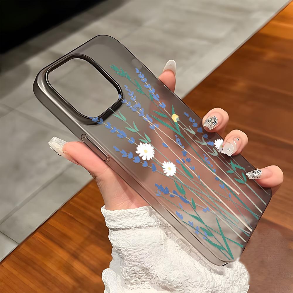 Matte Silikon Blumen Handyhülle für iPhone 16 Pro Max Funda iPhone 11 13 15 14 Plus 12 Mini 16promax 15promax Transparente Hülle