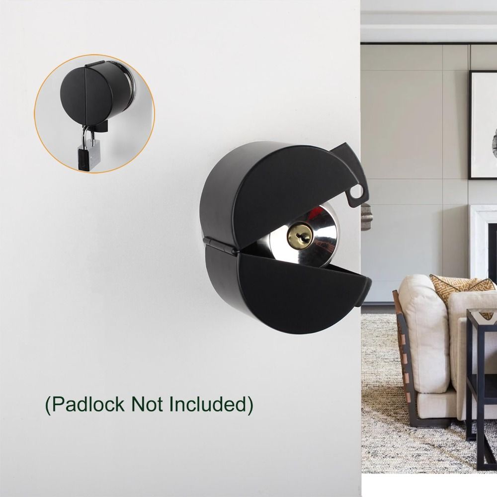 Dubbelbult Glasdörrlås Svart Färg Dörrhandtagslås Åtkomstkontrollås Husbil