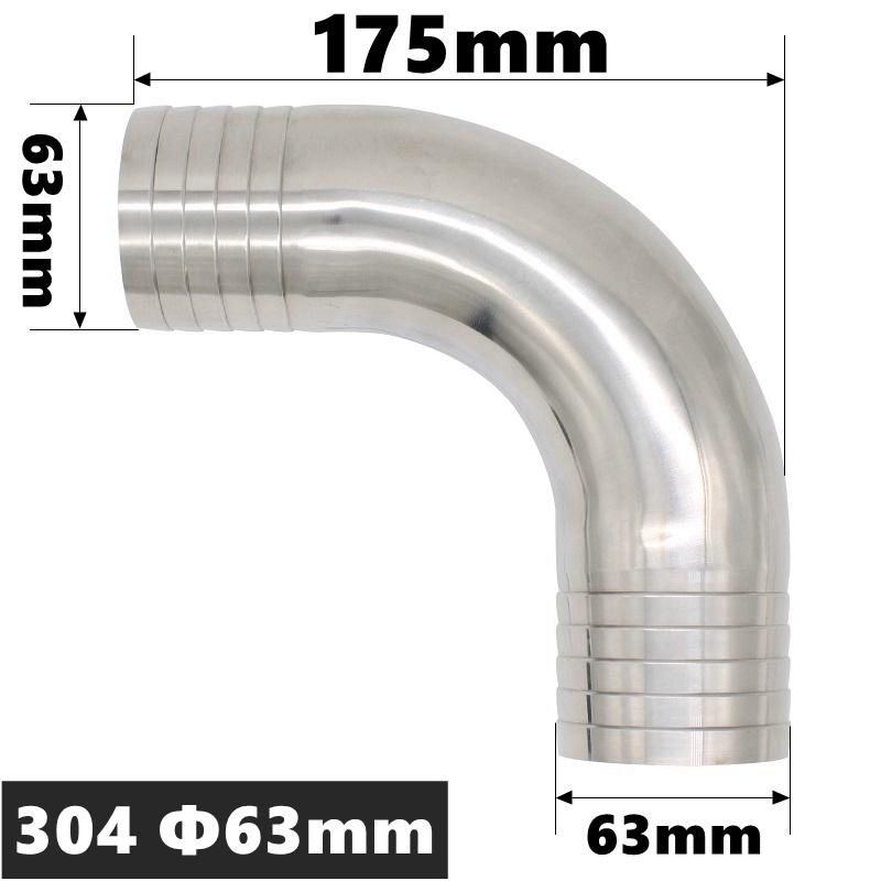 High Qulity 12.7 14 16 19 25 32 38 45 51 57 63 76 89 102mm Hose Barb Tail Elbow 304 316 Stainless Sanitary Pipe Fitting Homebrew
