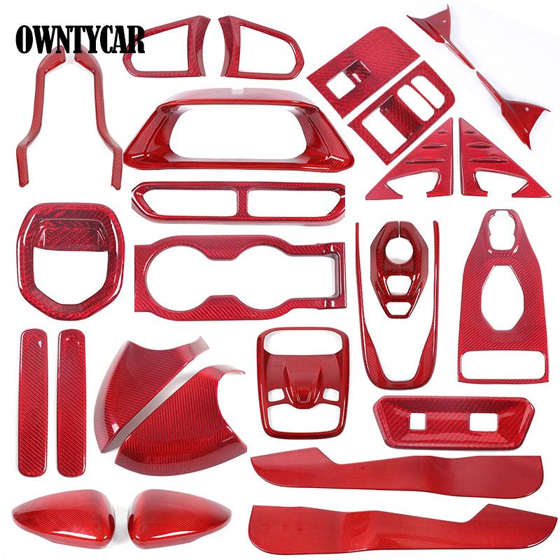 For Lotus EMIRA 2026-2026 Red Real Carbon Fiber Car Steering Wheels Console Gear Shift Panel Cover Trim Sticker Car Accessories