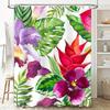 Tropikalna Kwiatowa Zasłona Prysznicowa Dekoracyjna Wisząca na Ścianę Łazienkową Wodoodporny Nadruk Dekoracja Domowa Fioletowy Czerwony Różowy Pomarańczowy Zielony Le