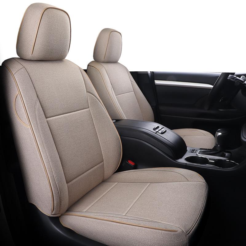 Toyota Highlander Seat Cover: Universal Linen Cushion for 5-7 Seats, All-Season Use