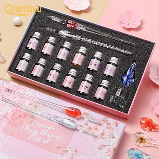 Cheap 1 Set Threaded Nib Washable Student Dip Writing Glass Pens Joom