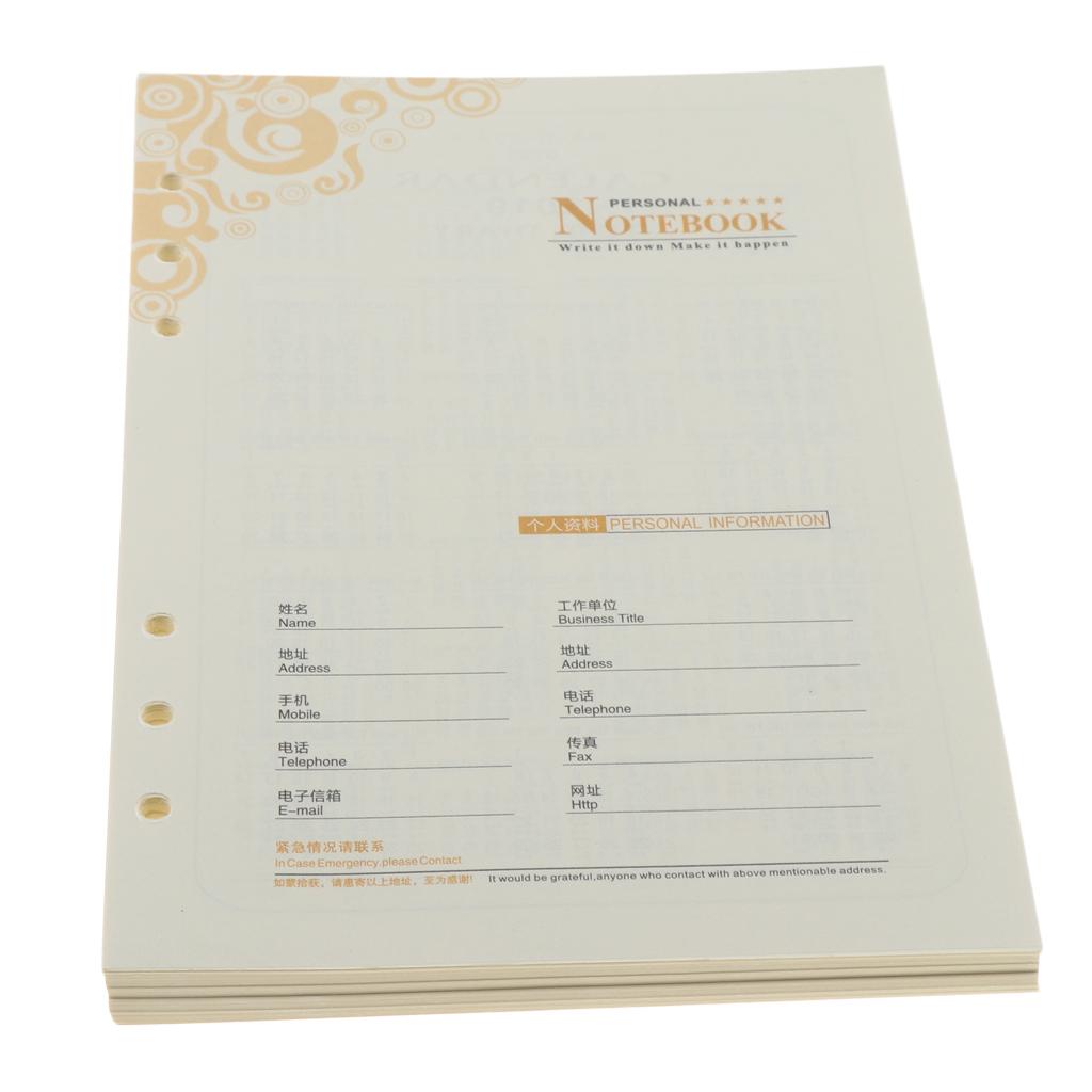 Wide Ruled Loose Leaf Filler Paper,8.19×5.59inch,6 Ring A5 Size