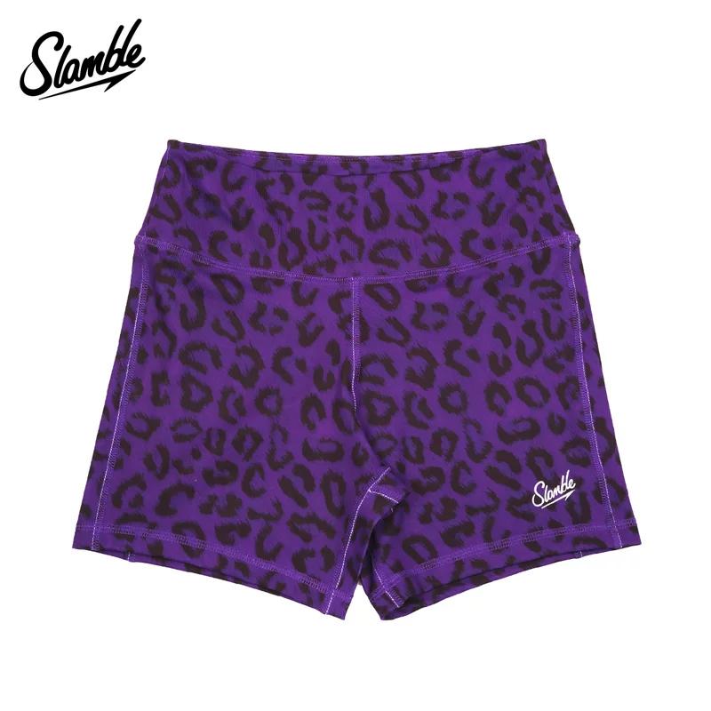 Slamble Women s 5-Inch Stretch Yoga Fitness Shorts L фиолетовый