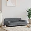 VidaXL Dog Bed, Pet Sofa with Wooden Frame, Basket for Puppies Indoor House, Dark Grey 171870