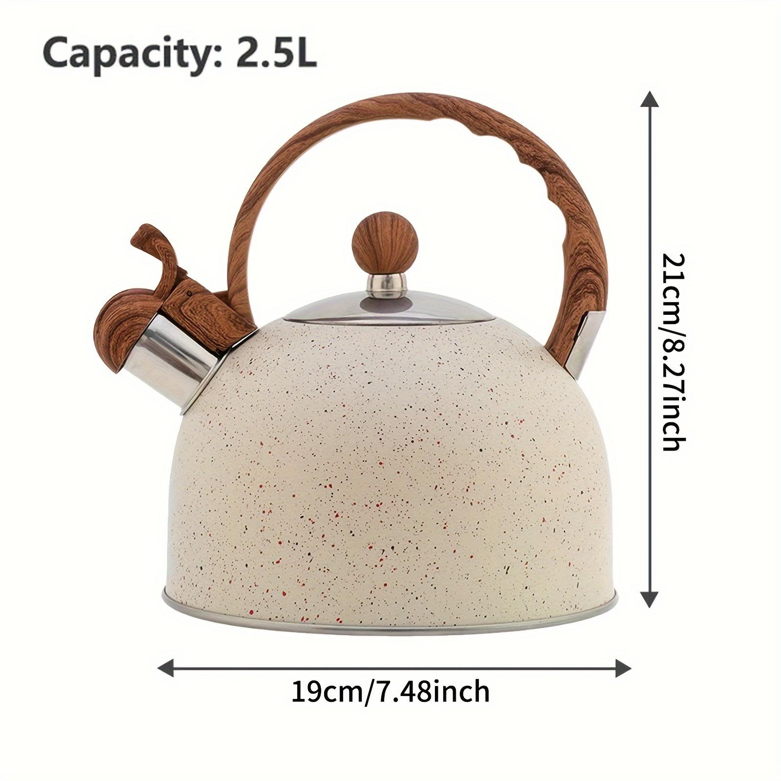 

KEMORELA 2.5L Stainless Steel Whistle Kettle Universal for Gas Induction Cooker - Kitchen Utensil 2.5L