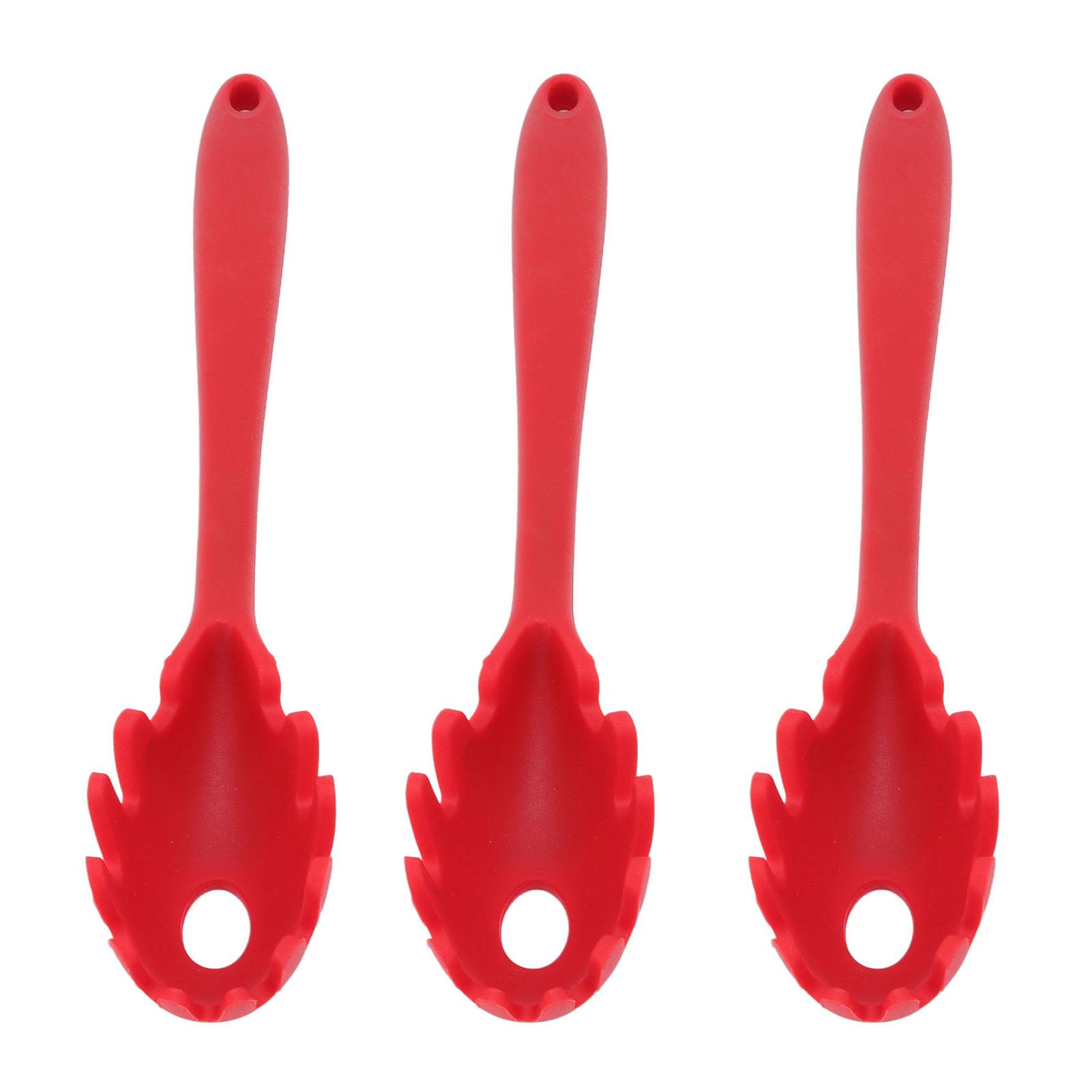 

3 Pcs Silicone Spaghetti Spoon All in 1 Food Grade Heat Resistant Silicone Spaghetti Noodles Spoon Fork Kitchen L