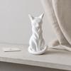 Cat Sculpture, 3D Printed Matte White Desktop Decor with Artistic Lines, Home Ornaments for Shelf Display, Minimalist Decor Gift for Cat Lovers