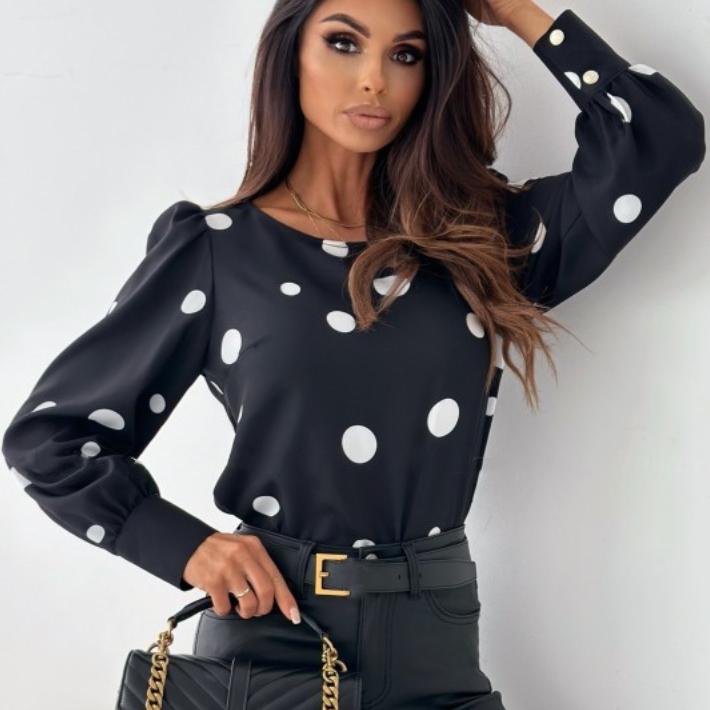 BITCED Women's Autumn Tops Long Sleeve Shirt Printed Blouse