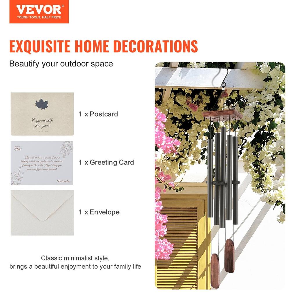 Wind Chimes for Outside 1220 mm Aluminum Memorial Deep Tone Wind Chimes