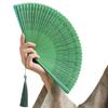Solid Color Tassel Folding Fan Portable Kimono Fan Fashion Folding Bamboo Fan  Hanfu Accessories