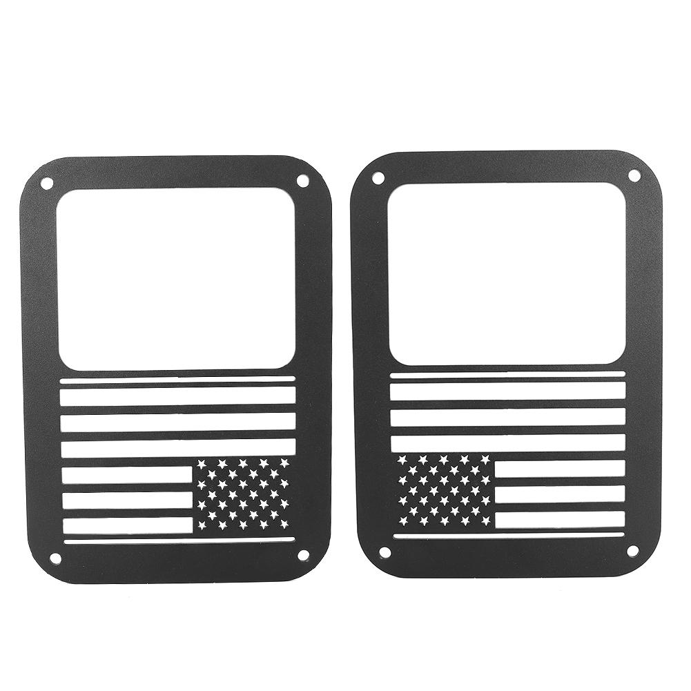

Taillight Rear Lamp Cover Guard Protector National Flag Style Fits for Wrangler JK 07 18