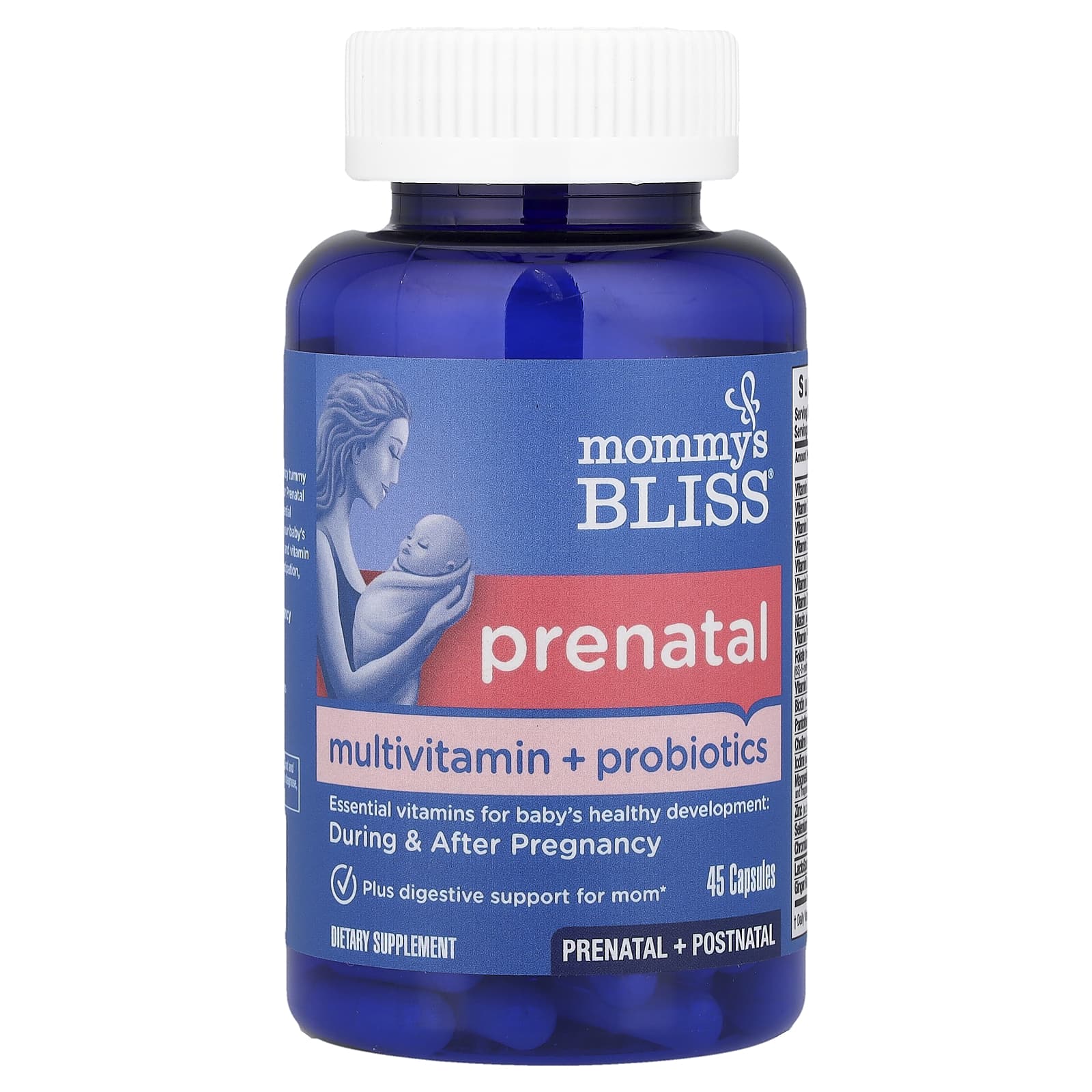 

Mommy S Bliss, Prenatal Multivitamin & Probiotic, 45 Capsules