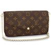 Geantă Felicie Pochette Classic Monogram Pânză Acoperită și Piele Geantă cu Lanț Trei-în-Unu Geantă de Umăr pentru Femei Maro M61276