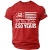 Mens Short Sleeve Crew Neck T Shirt with We The People 250 Years 1776 2026 Flag Graphic Print Casual Fit Top