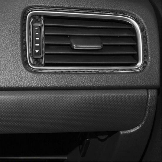 2Pcs Carbon Fiber Passenger Side Air Vent Cover Trim For Volkswagen Jetta Sedan
