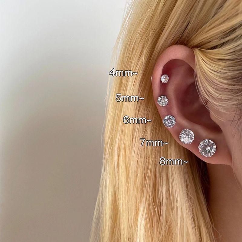 

[No Piercing] Super Shiny Zircon Flash Diamond Magnetic Ear Clip Women Non-Pierced Pearl Ear Bone Clip Ear Stud Ear Stud 4+5+6+7+8 [1 pair each], 10 in total