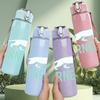 1PC Airness Panther Minimal Line Print 750ml Color Plastic Sports Water Bottle Leakproof Flip Straw Lid Suitable for Sports Office Home Use