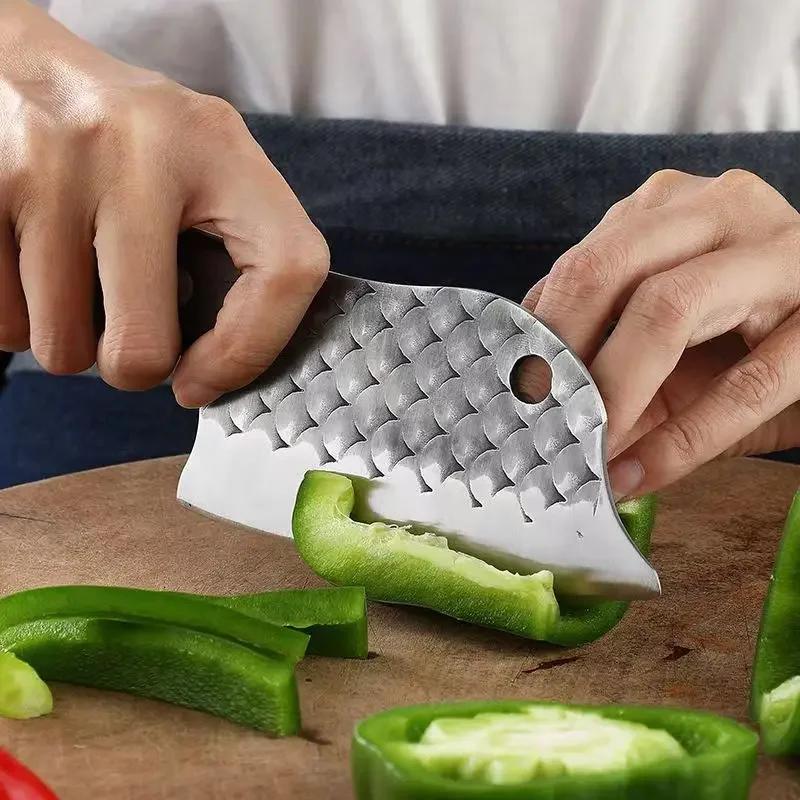 Barbecue Knife Chef Cleaver Meat Fruit Fish Vegetable Kitchen Knives Wood Handle Boning Butcher Knife Utility Slicing Knife Tool