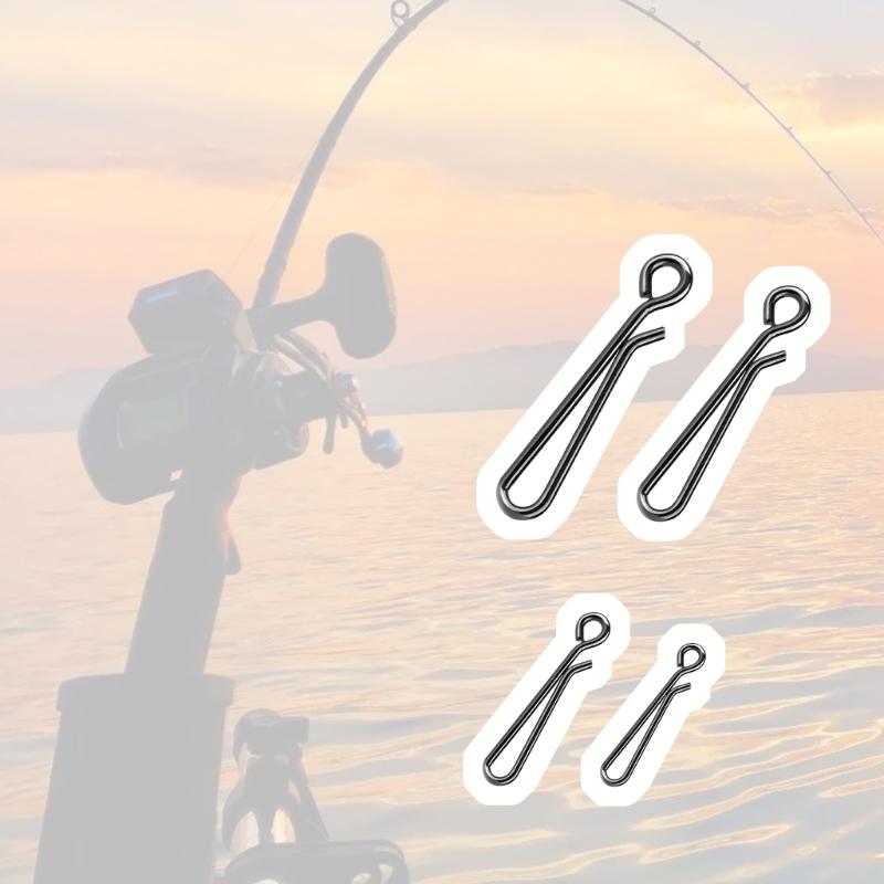 200pcs Fishing Quick Connectors 4 Size Per Box High Strength Stainless Steel Fast Change Clip for Lures Tackle System
