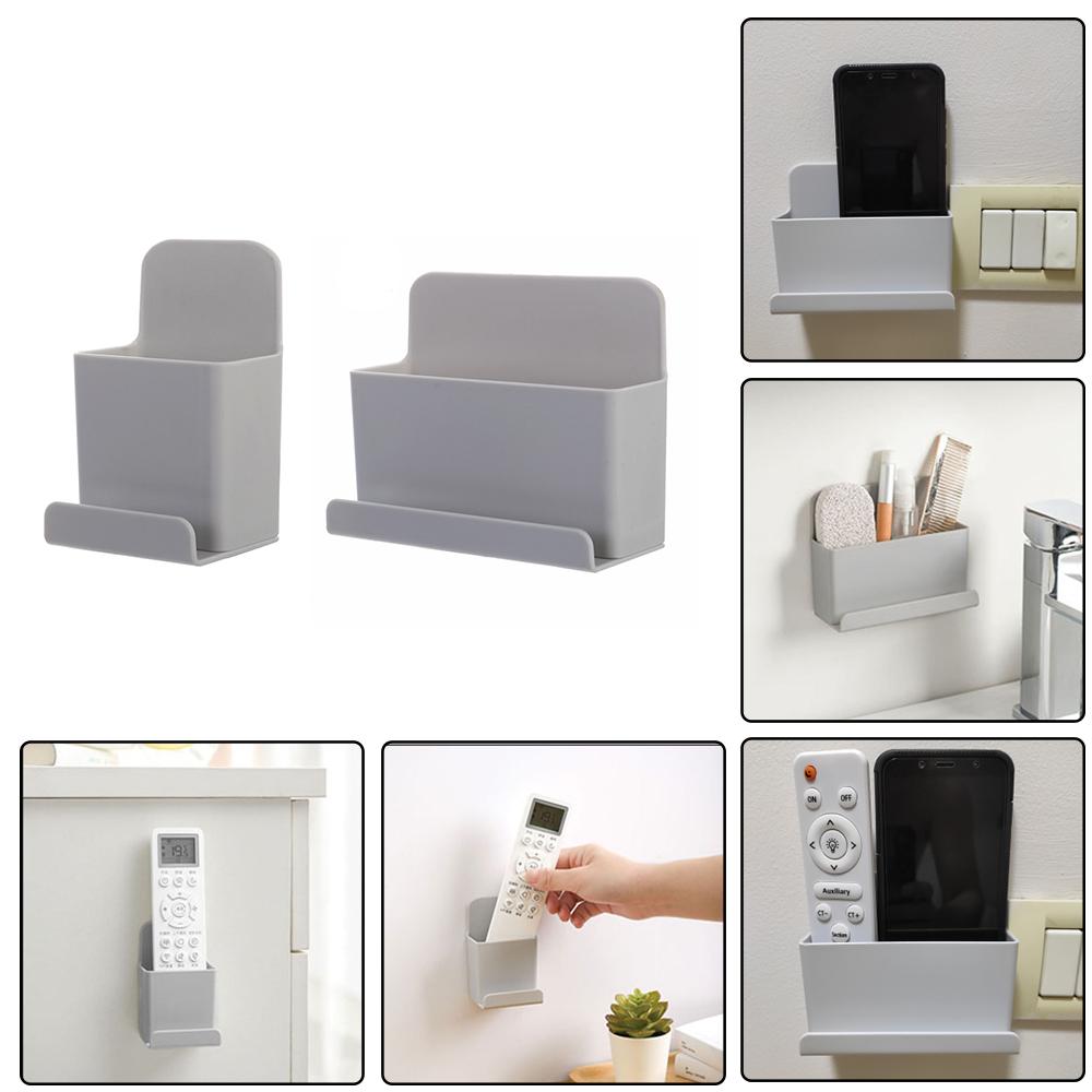 Plug Holder Adhesive Hanger Wall Mounted Air Conditioner Storage Box TV Remote Control Organizer