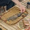 A1A2 Camping Utensils Pouches Outdoor Picnics Tablewares Organizers Fork Spoon Bag Portable Cutlery Bag Roll Up Pouches