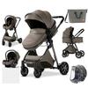 3-in-1 Baby Stroller Combo Car Seat Bassinet Adjustable Diaper Bag High Quality Chocolate Jogging Stroller