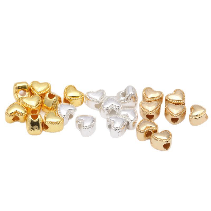 14K Gold Filled Heart-Shaped Spacer Beads for DIY Jewelry and Bracelet Making