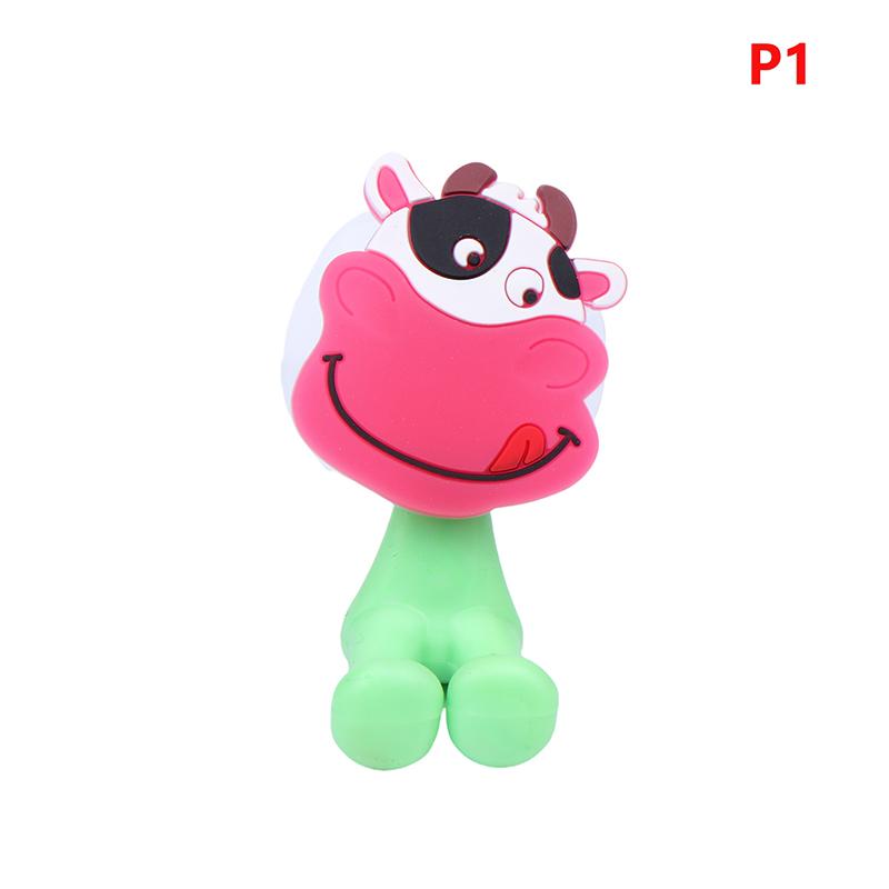 Cartoon Animal Toothbrush Holder Wall Mounted Antibacterial Tooth Brush Storage Rack With Suction Cup Bathroom Organizer