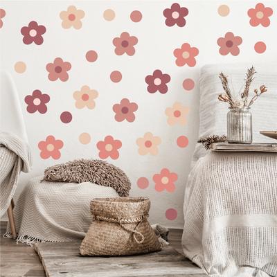 Gänseblümchen Wandaufkleber Boho-Stil Kühlschrank Glas Kinderzimmer Kindergarten Ring Kreation Dekorativer Wandaufkleber Selbstklebend