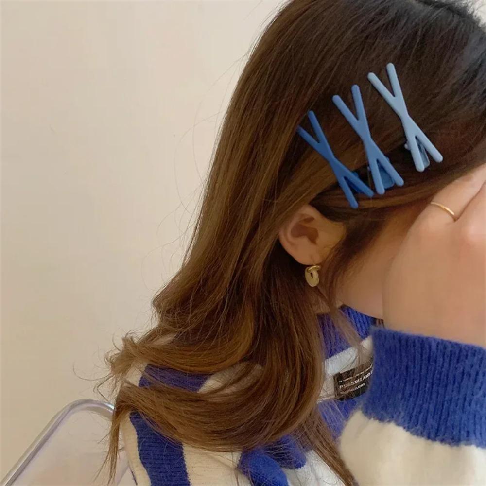 Gradient Color Cross Seamless Bangs Side Clip Sweet Girls Sweet Hairpin Broken Hair Clip Edge Clip Candy Color Headwear