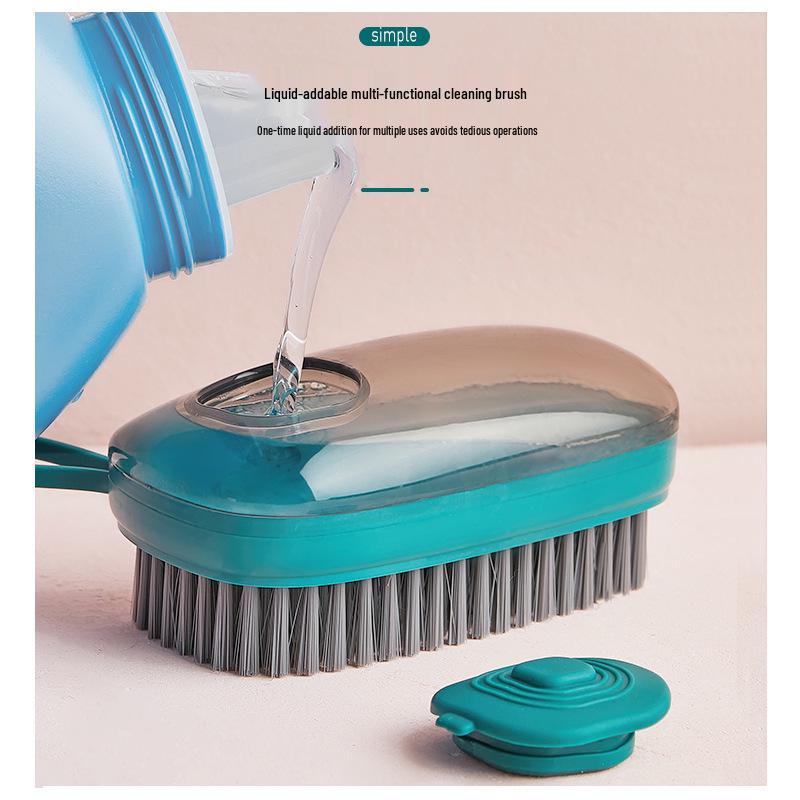 Automatic Liquid Dispensing Multifunctional Cleaning Brush for Clothes and Shoes – Soft Bristle Household Laundry Tool