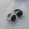 Vintage Rose Camellia Ear Clips Women Elegant Luxury Minimalist Earrings Fashion Statement Jewelry