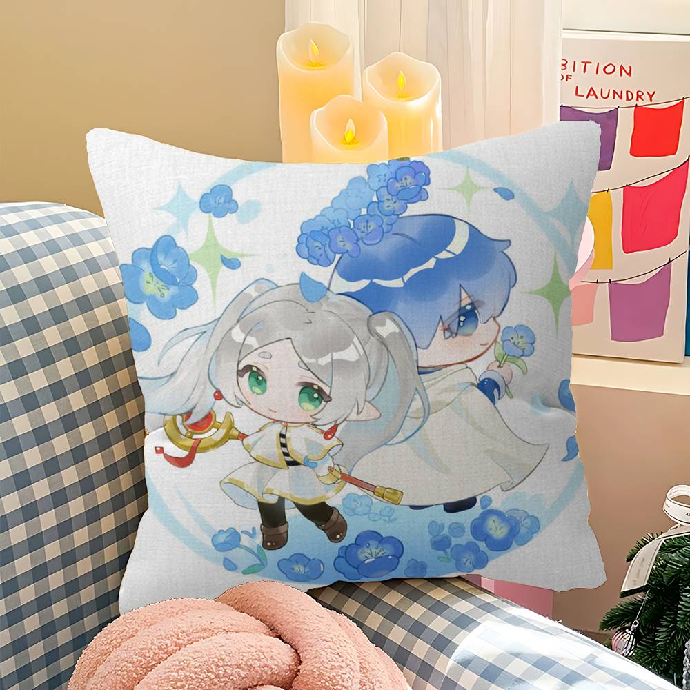 Cute Sousou No Frieren Pillow Cover Sofa Cushion Cover Home Room Decoration Children Gift