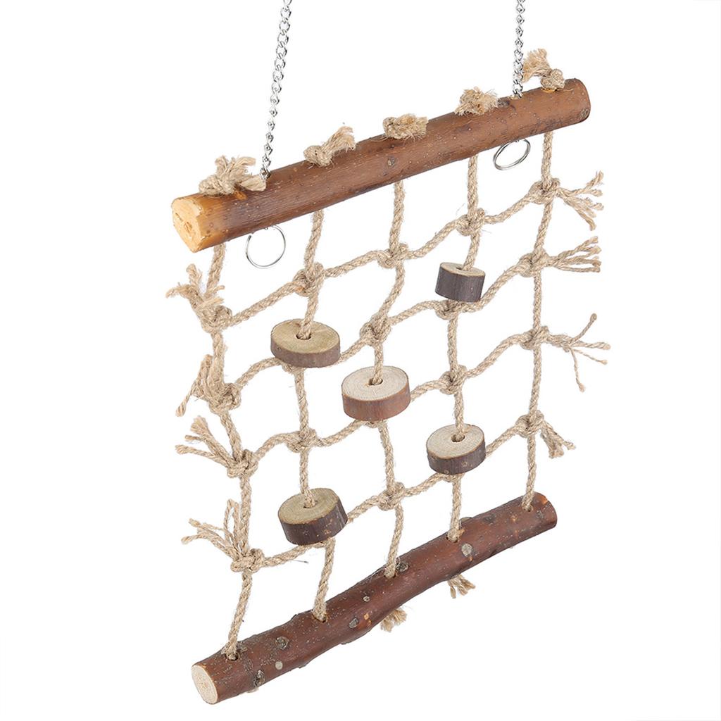 1Pc Cage Bird Parrot Toys Hemp Rope Climbing Ladder Birds Natural Interesting Sewing Toy