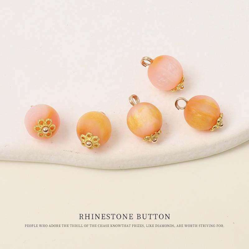 5pcs Flower Tray Gradually Change Color Buttons Chinese Style Tang Style Cheongsam Hanfu Button Shirt Cardigan Sweater Round Bead Buttons