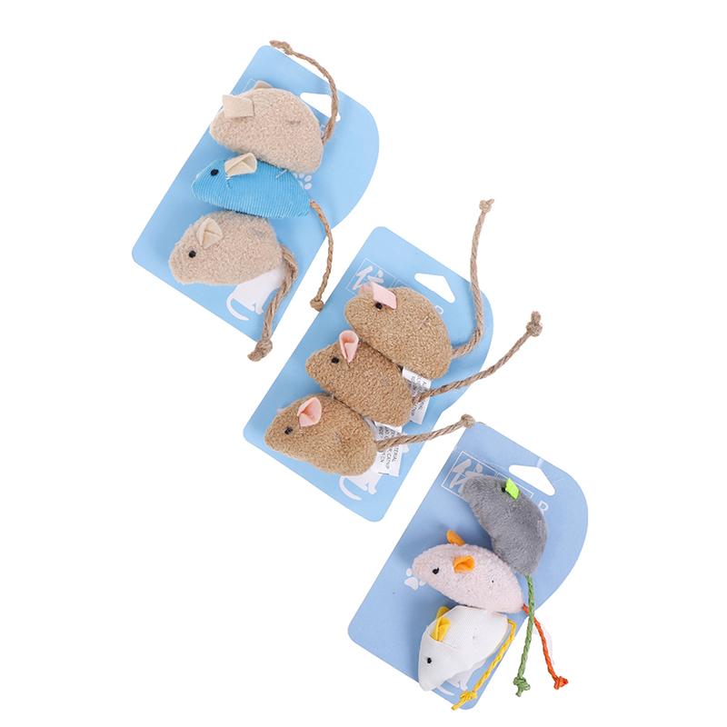 Cat Toy Imitation Plush Mouse 3 Pack Containing Cat Mint To Amuse Cat