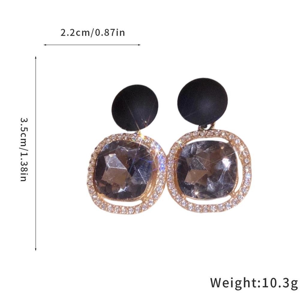Silver Needle Rhinestone Stud Earrings – Elegant Light Luxury Style, Versatile and High-end Jewelry for Women