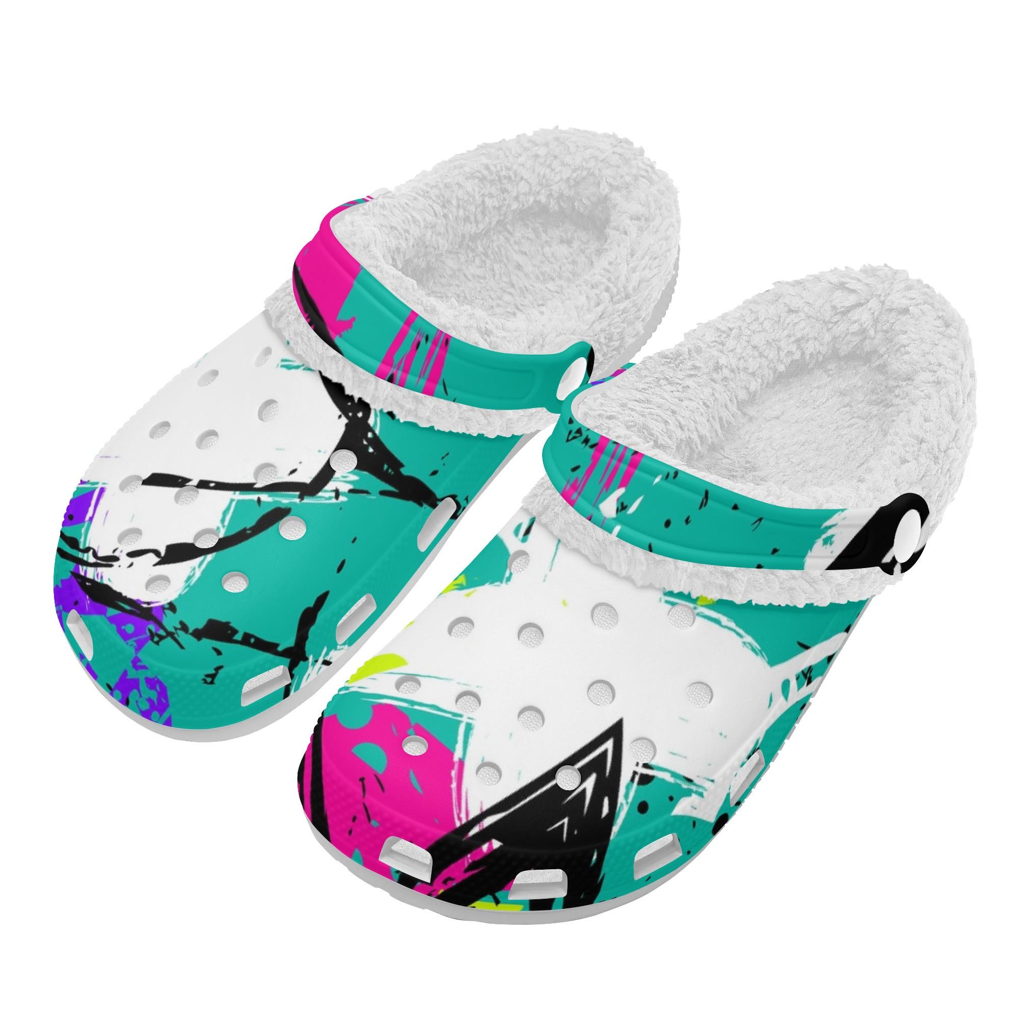 

1 Pair Cozy Warm Lined White EVA Clogs Unisex Slip On Shoes Lightweight Anti Slip Soft Interior Comfortable For Indoor Outdoor Winter Use 48 білий