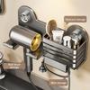 Detachable Suction Cup Hair Dryer Hanger No Drilling Bathroom Shelf