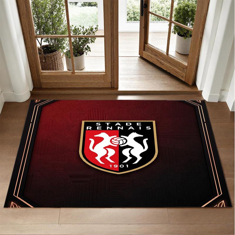Stade Rennais FC Design Crystal Velvet Rug Soft Decorative Mat for Bedroom Entrance