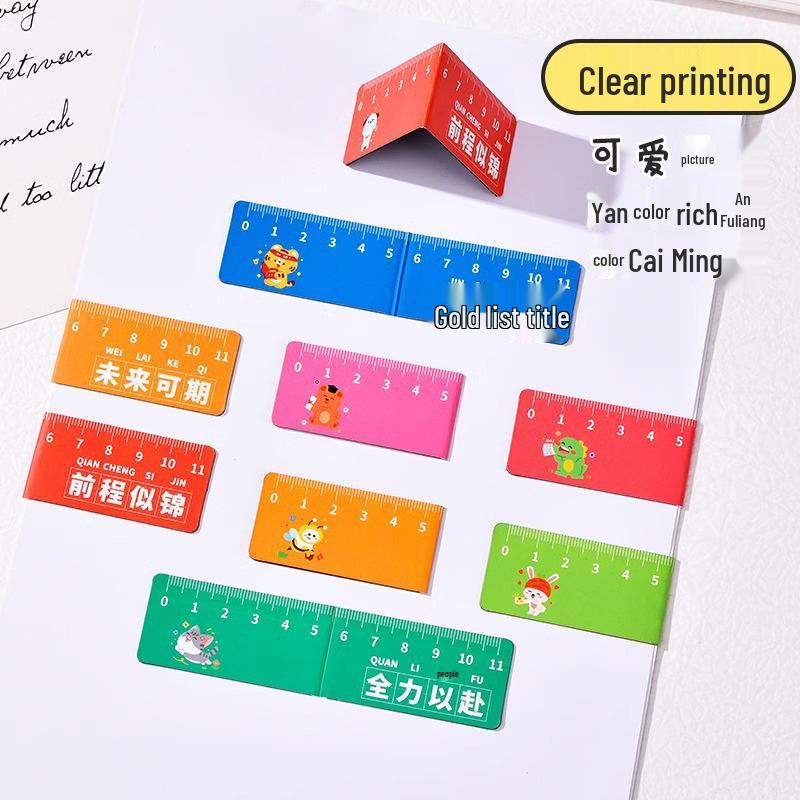 Creative Cartoon Magnetic Bookmark & Ruler - Cute and Inspirational Folding Page Clip