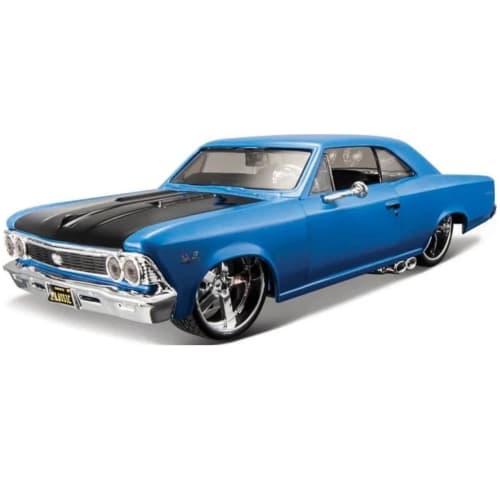 Maisto 1/24 Scale Chevrolet Chevelle SS 396 1966 Blue Custom Classic Muscle Diecast Model Car (Finished Product) 31333